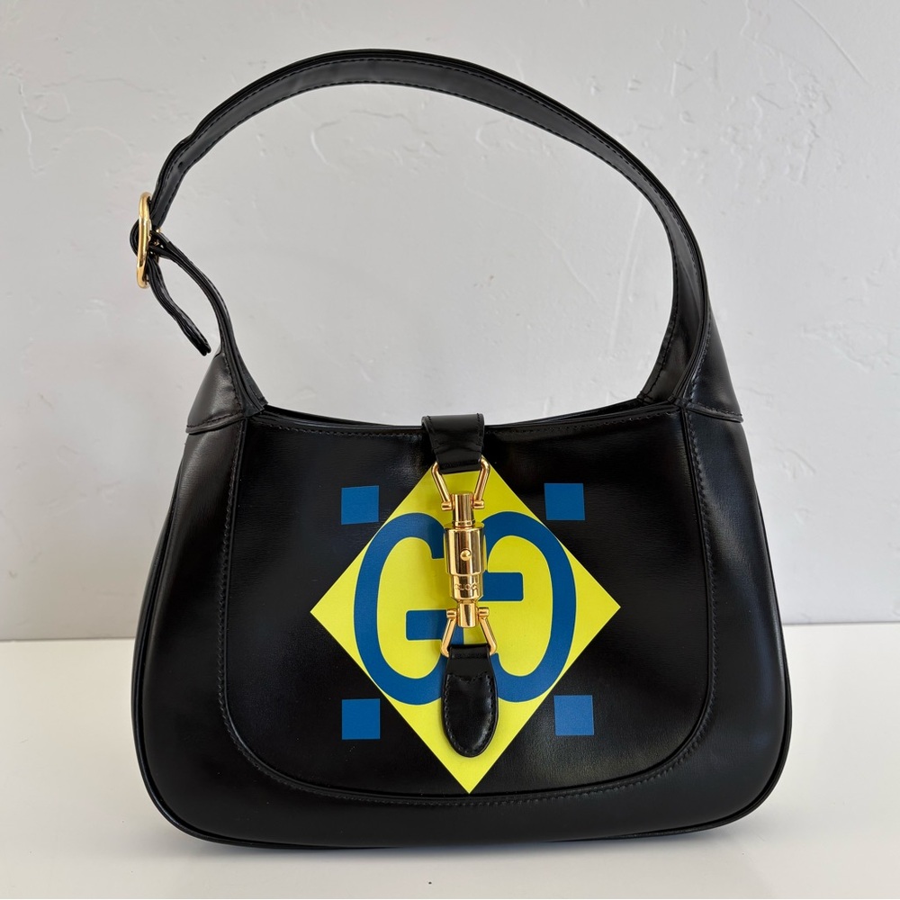 Auth GUCCI Calfskin Geometric Jackie 1961 Hobo Bag